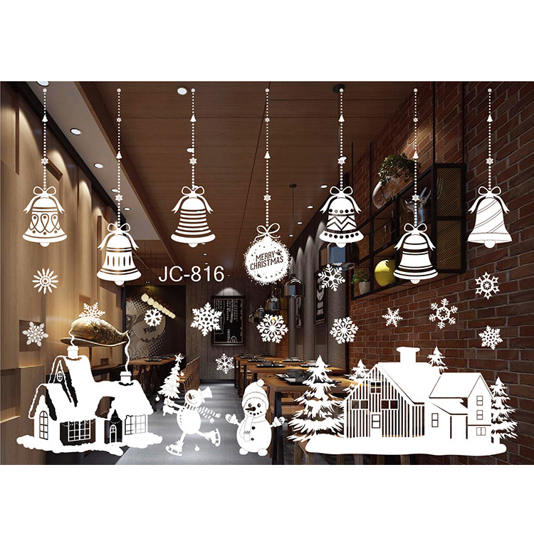 Christmas Snowflake Stickers Window Door Wall Clings Decals for Home Office Hotel Winter Decoration