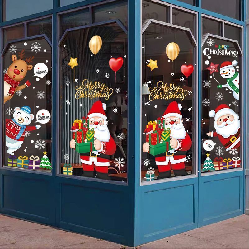 Large Double Sided Removable Merry Christmas Wall Window Sticker Gift Decal Stickers