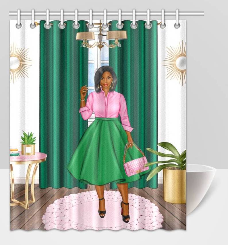 Unique Gifts Black Girl Magic  Apartment Gift Shower Curtain Gift Long Shower Curtain