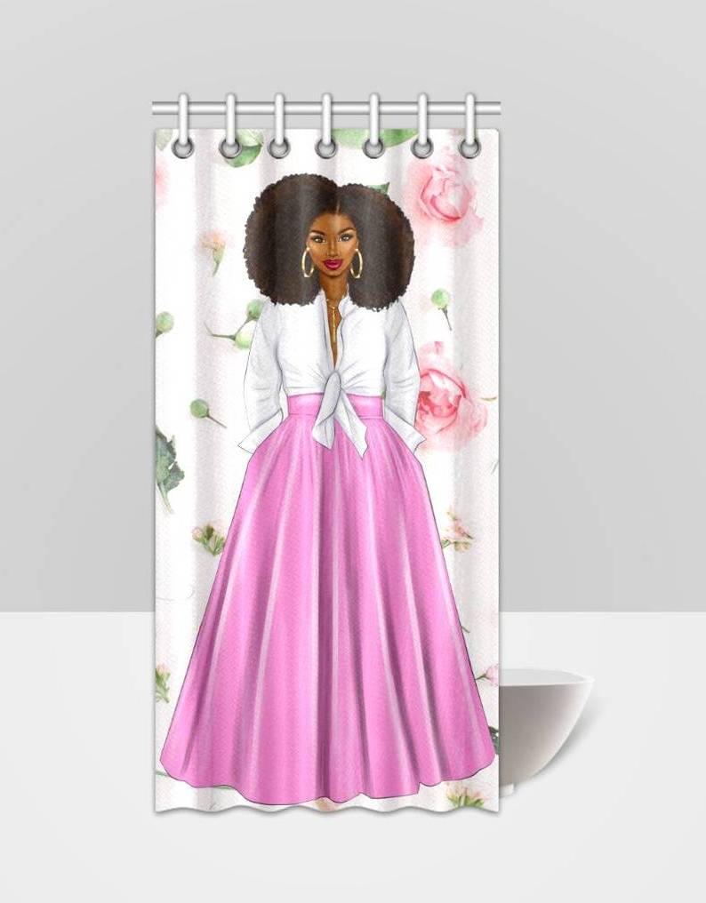 Unique Gifts Black Girl Magic  Apartment Gift Shower Curtain Gift Long Shower Curtain