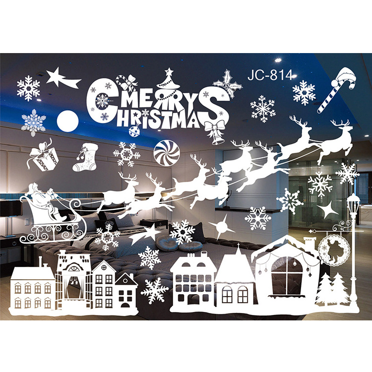 Snow Flakes Stickers Merry Christmas Snowflakes Window Clings for Xmas Window Display - Static PVC Stickers