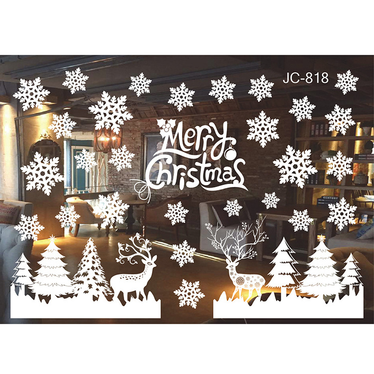 Snow Flakes Stickers Merry Christmas Snowflakes Window Clings for Xmas Window Display - Static PVC Stickers