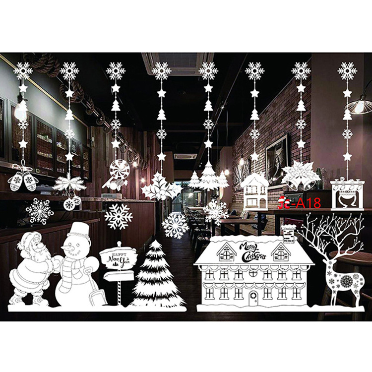 Christmas Snowflake Stickers Window Door Wall Clings Decals for Home Office Hotel Winter Decoration