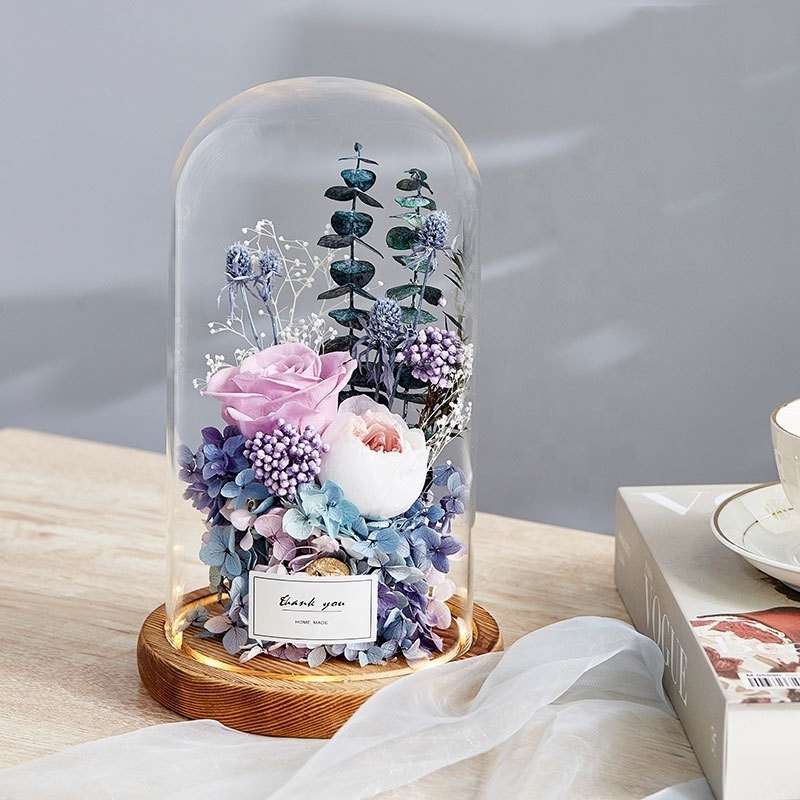 Eternas Preservadas Decorative Rose Forever Box Mothers Day Valentines Day Gifts Eternal Roses Preserved Roses in Glass Dome