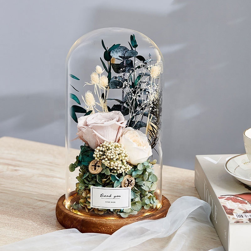 Eternas Preservadas Decorative Rose Forever Box Mothers Day Valentines Day Gifts Eternal Roses Preserved Roses in Glass Dome