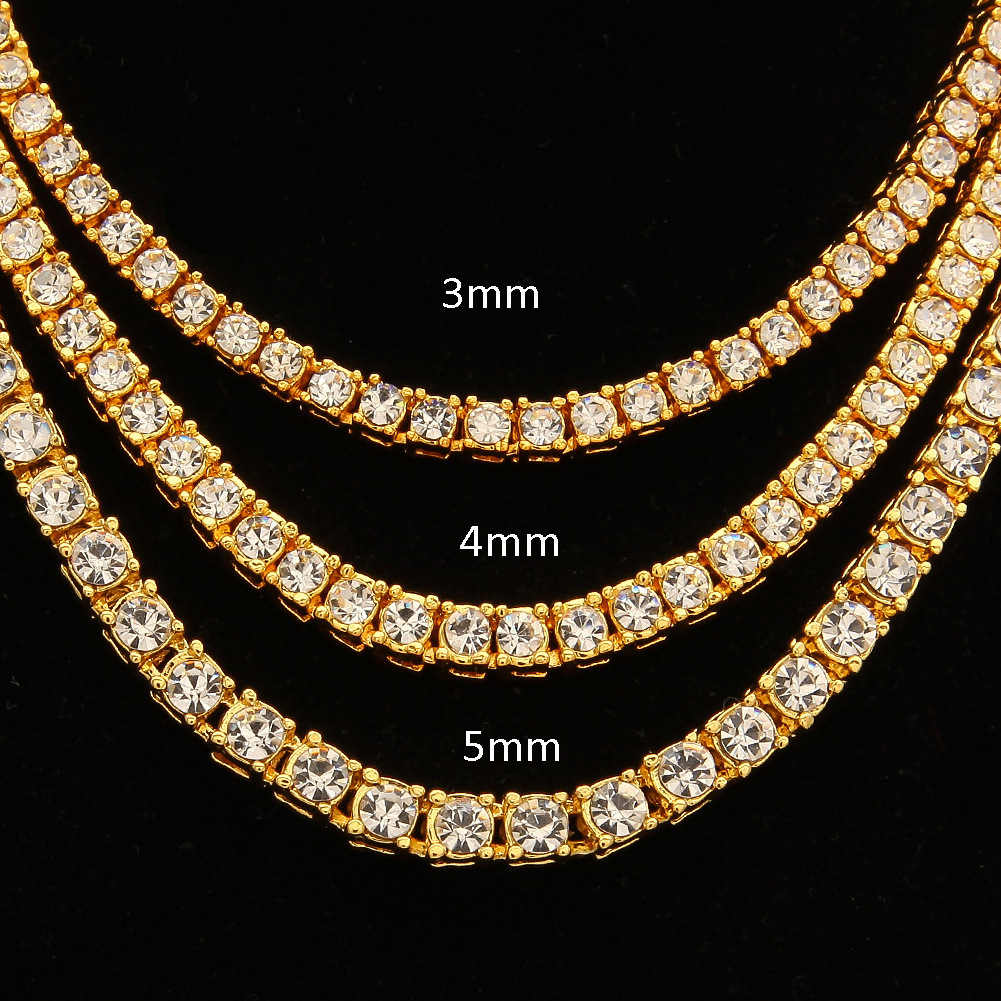 Factory Price Bling Empire Silver Gold Fake Diamond Tennis Chains for Men Women Iced Out Chain Necklaces 16-30 Inches