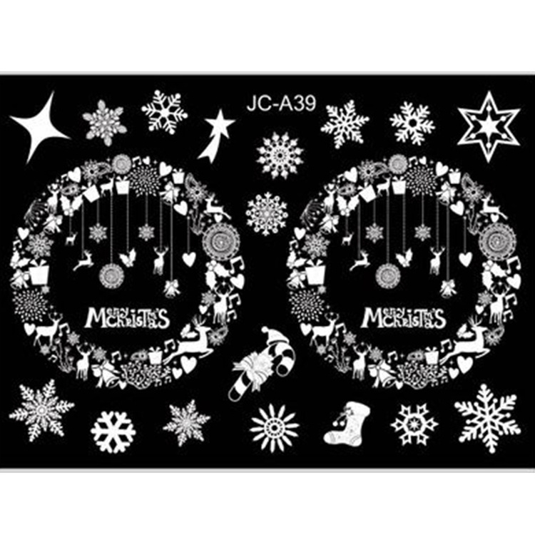 Christmas Snowflake Stickers Window Door Wall Clings Decals for Home Office Hotel Winter Decoration