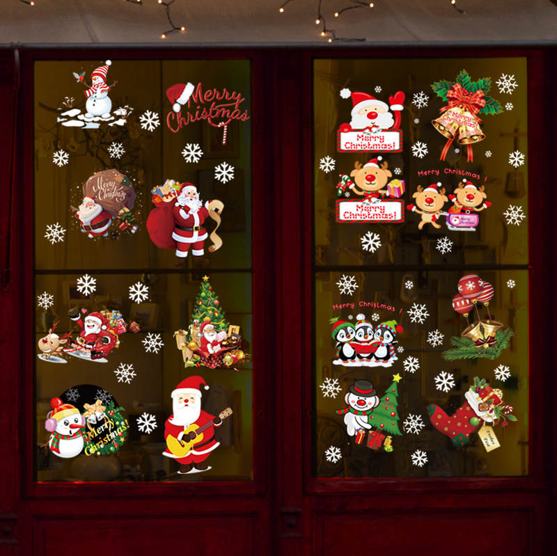 Wholesale Christmas gifts Wall Decal shopping mall glass door Self Stick painting snowflake window decoration sticker