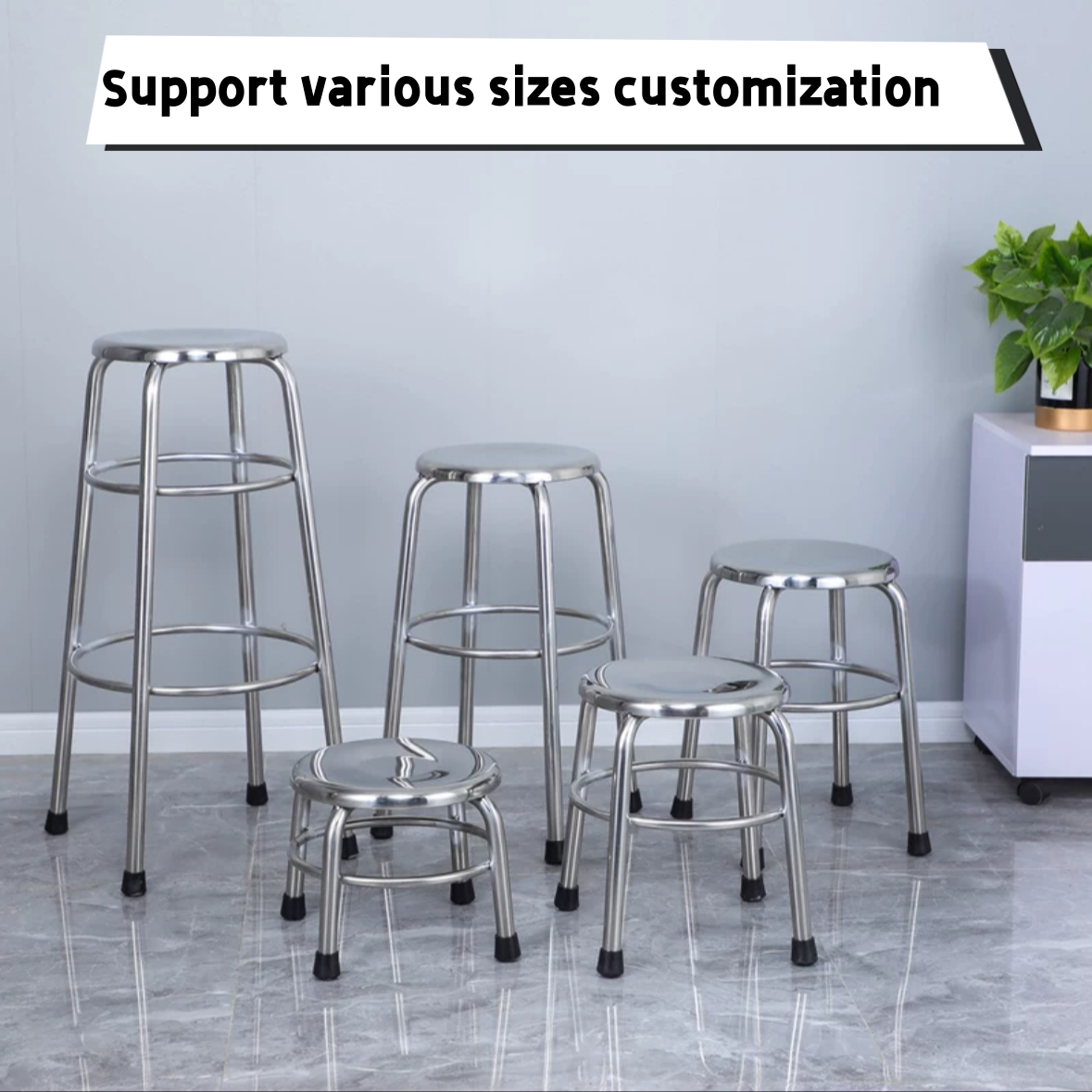 Metal Round And Square Shape Base Bar Stool Chairs Stainless Steel Stool Dining Stool For Home Or Outdoor