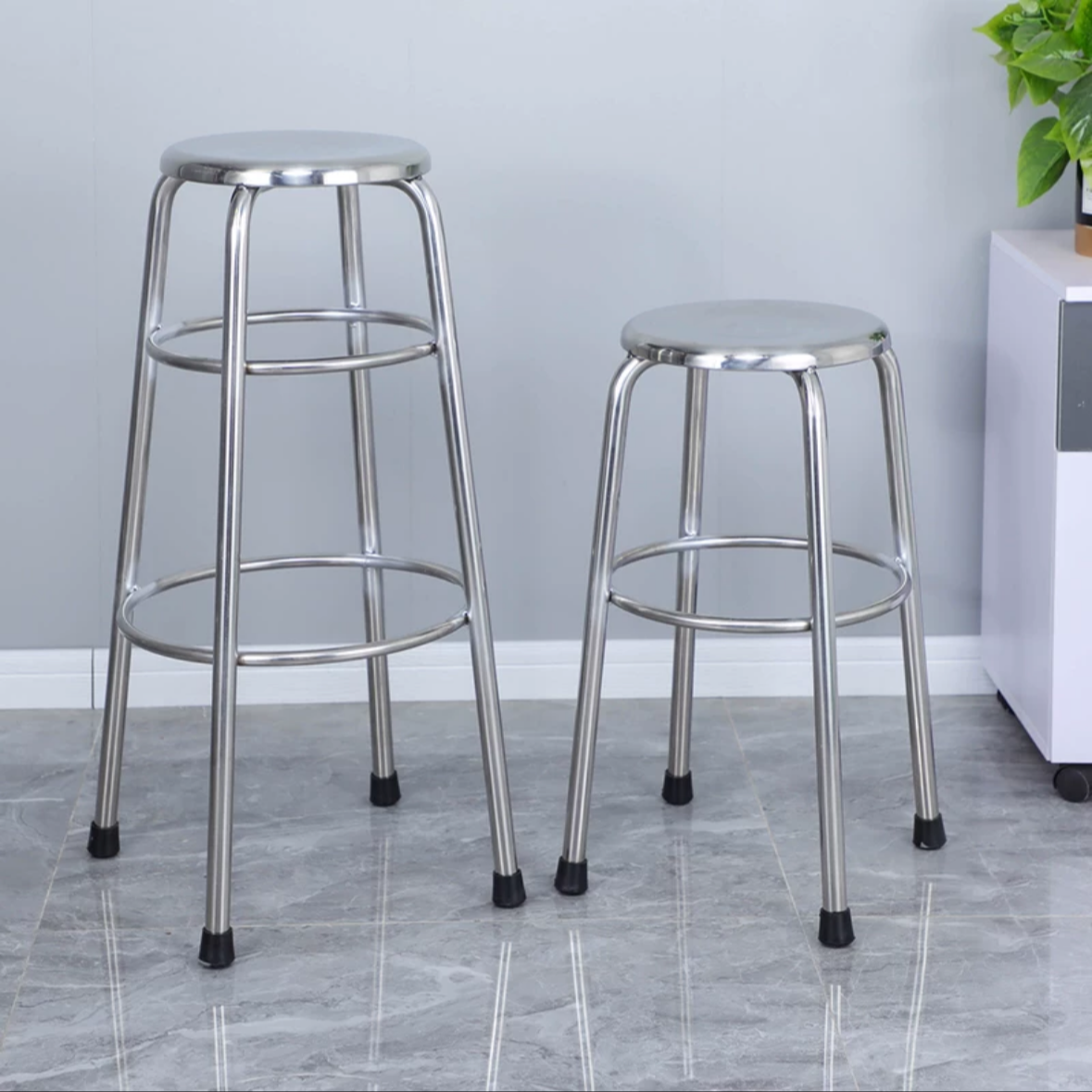 Metal Round And Square Shape Base Bar Stool Chairs Stainless Steel Stool Dining Stool For Home Or Outdoor