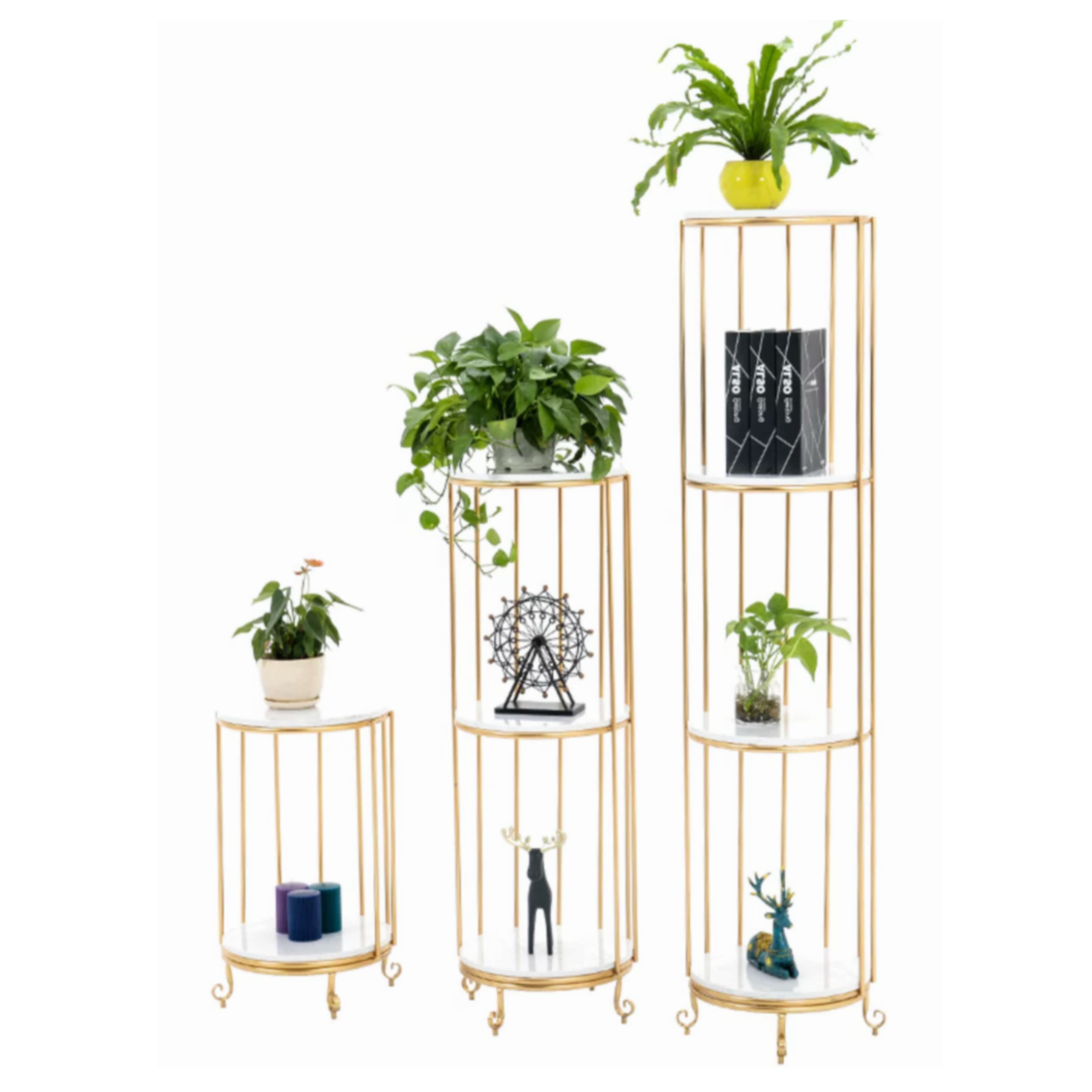 Multi-tier Creative Birdcage Rack For Living Room Indoor Iron Flower Stand Solid Wood Shelf Decoration Home Storage Racks