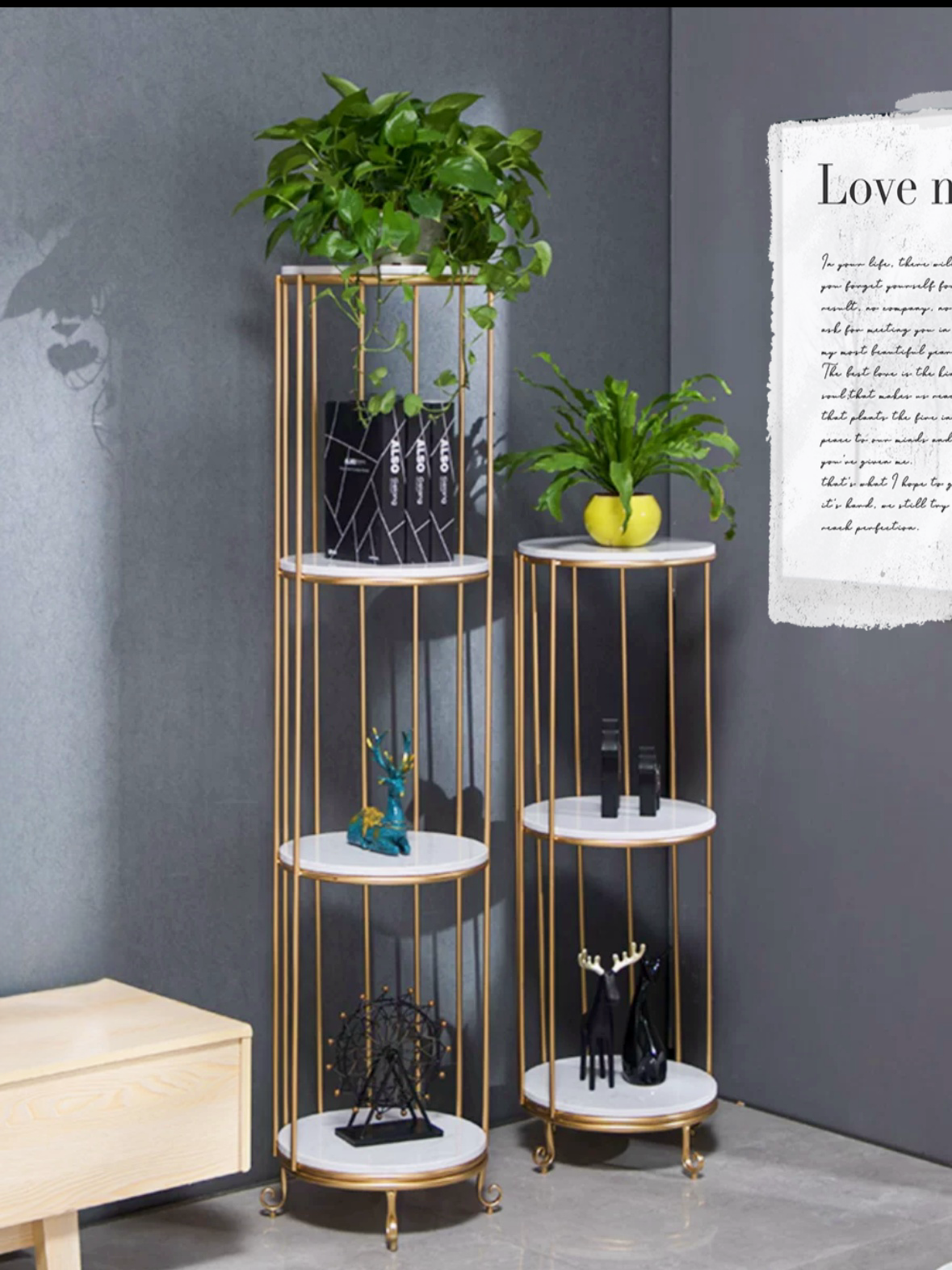 Multi-tier Creative Birdcage Rack For Living Room Indoor Iron Flower Stand Solid Wood Shelf Decoration Home Storage Racks