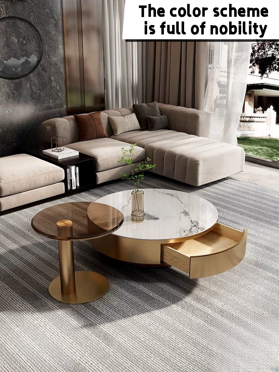 Factory New Arrival Modern Simple Design Nordic Living Room Office Tea Table Round Gold Luxury Coffee Table.