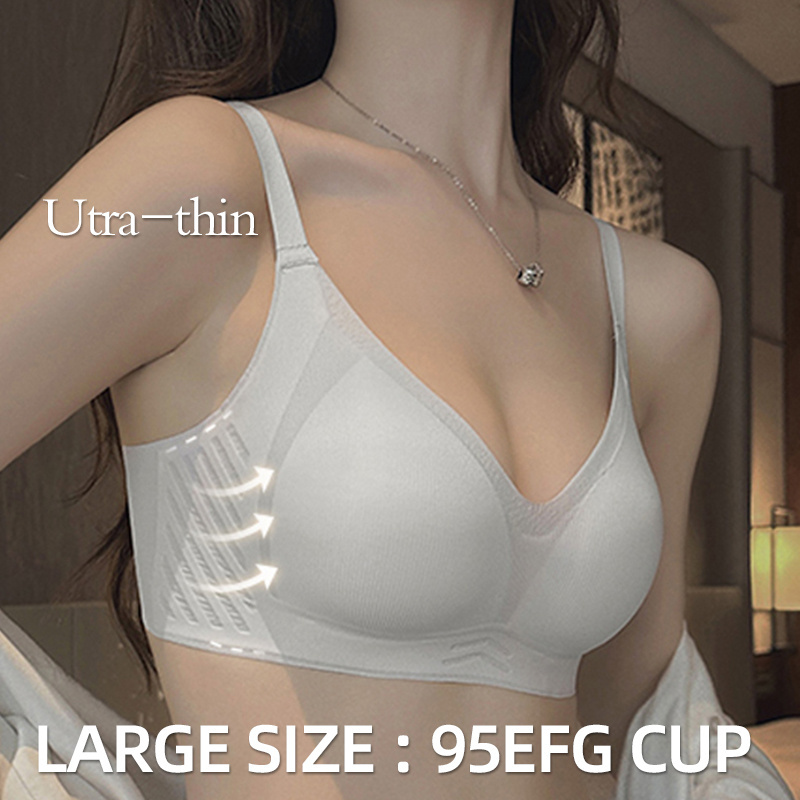 Ultra-thin ice air bra seamless push up High Elasticity side collection prevent sagging soft support 90B ladies breast lift bra