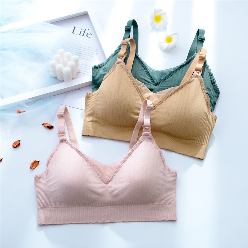 Seamless nursing bra lace breastfeeding bras for pregnant women without underwire maternity care bra