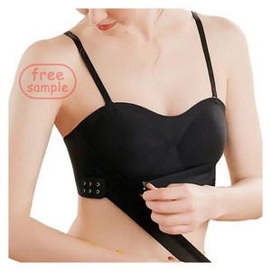 Full Coverage seamless Wireless Bralettes strapless backless Front Buckle Lift 32G slip-proof invisible Tube Top Bra for Women