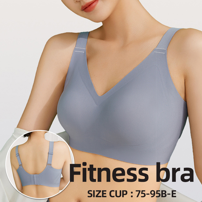 Large size seamless fitness underwear Full coverage Fat women wireless side collection gather 42E prevent sagging sport yoga bra