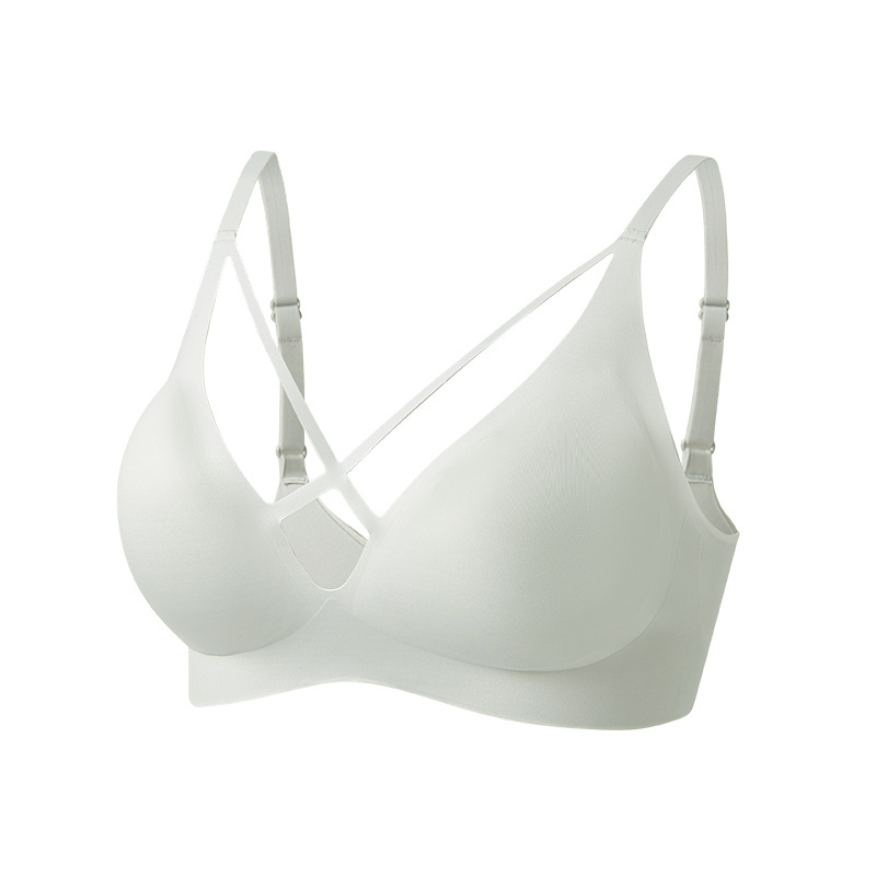 Sexy Comfortable Bras Seamless Wire Free Everyday Bras for A to D Cups V Neck Soft and Light Basic Bras for Women lightweight