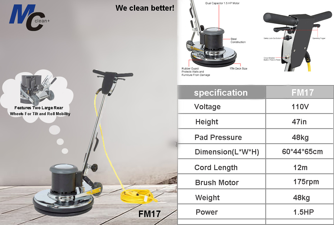 FM17 Scrubber machine manufacturer Commercial Floor Cleaning Machine Industrial Electric Hand Held Walk-behind Floor Scrubber