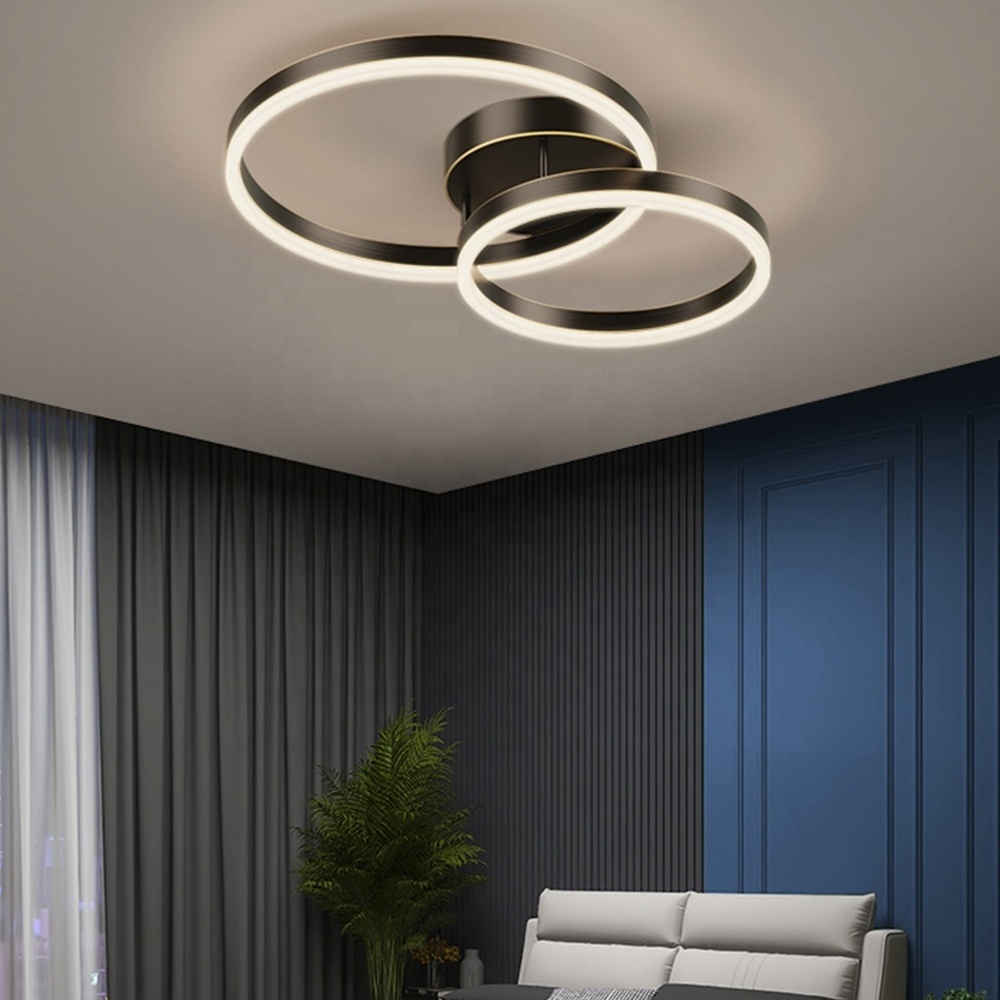 Modern Style Decoration Villa Bedroom Living Room Acrylic Gold Black LED Ceiling Light