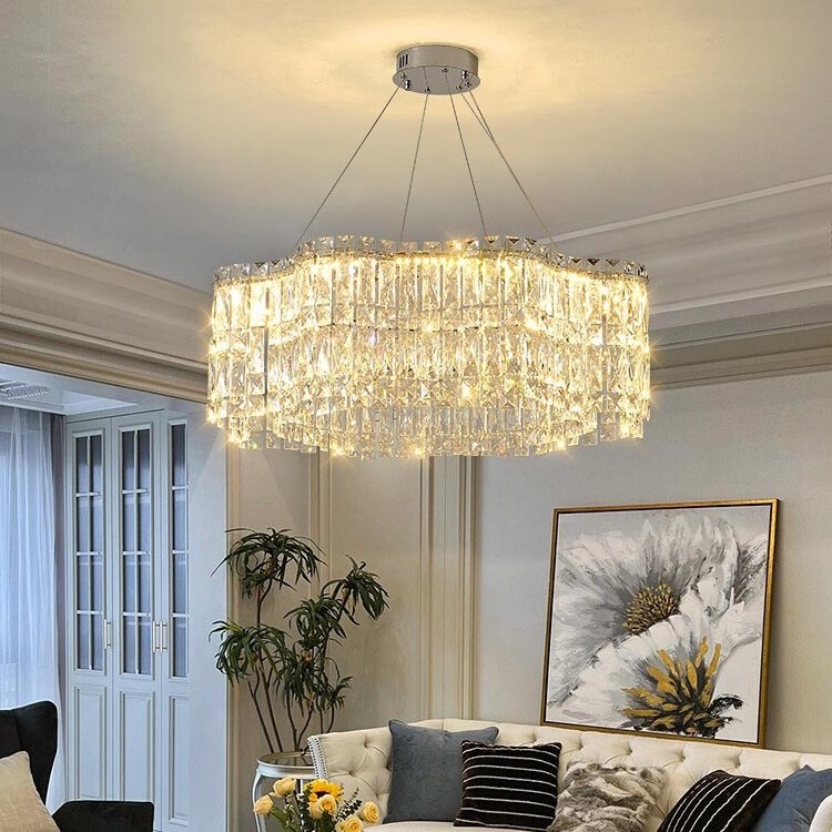 Luxury Crystal Chandelier Foyer Hanging Ceiling Lighting Fixture for Hallway Dining Living Room Bedroom Kitchen pendant Lighting