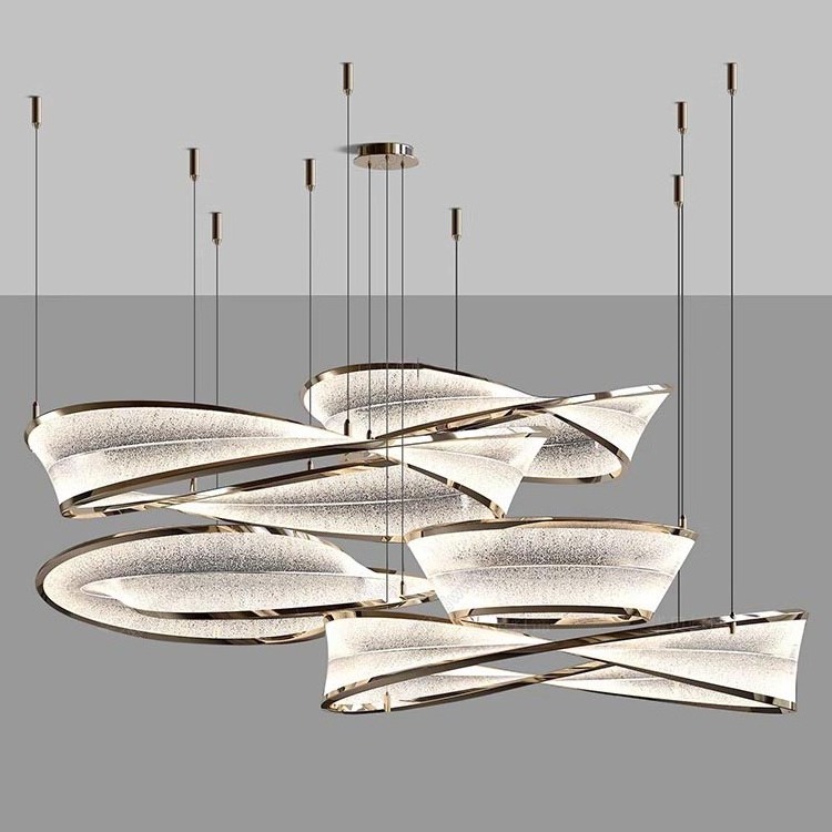 Modern Luxury  Minimalist chandeliers pendant lights hotel lobby Villa Living Room Music Hall custom chandelier