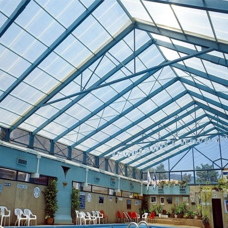 2.1 x 6m transparent Eco-friendly polycarbonate plastic panels for constructions roofing skylights