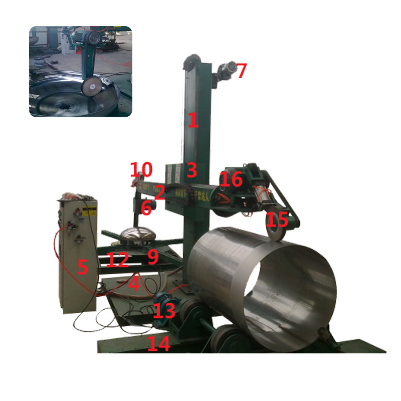 Portable stainless steel steel tank &dish  pipe buffing polishing machine