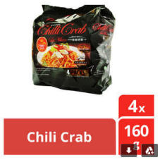 Authentic Chili Crab Instant Noodle With Net Weight 4 Packets x 160g And Prima Taste