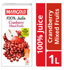 Marigold 100% Juice Cranberry Mixed Fruits 1L With Primary Ingredient Berries Made From Malaysia