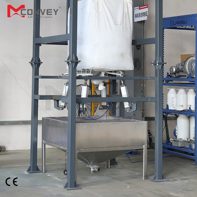 Industrial Dust Free big bag unloading system bulk bag discharger station with dust control