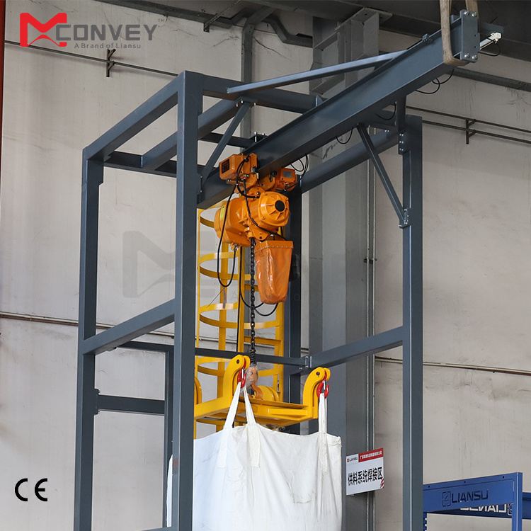 Industrial Dust Free big bag unloading system bulk bag discharger station with dust control