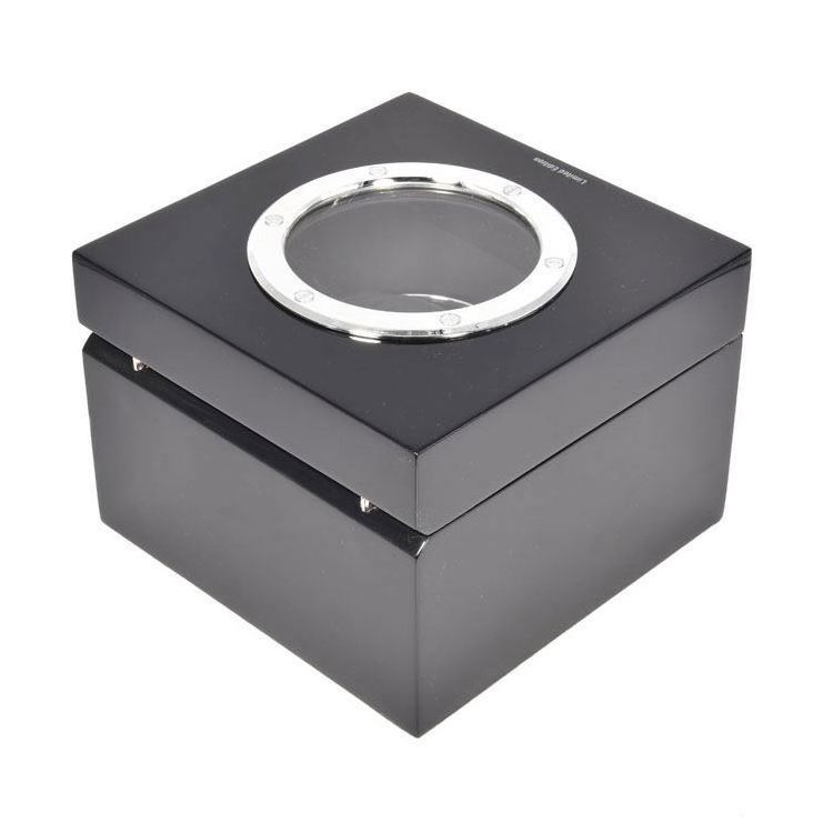 Custom Logo Black Double Two Drawer Smart Watch Box With Window