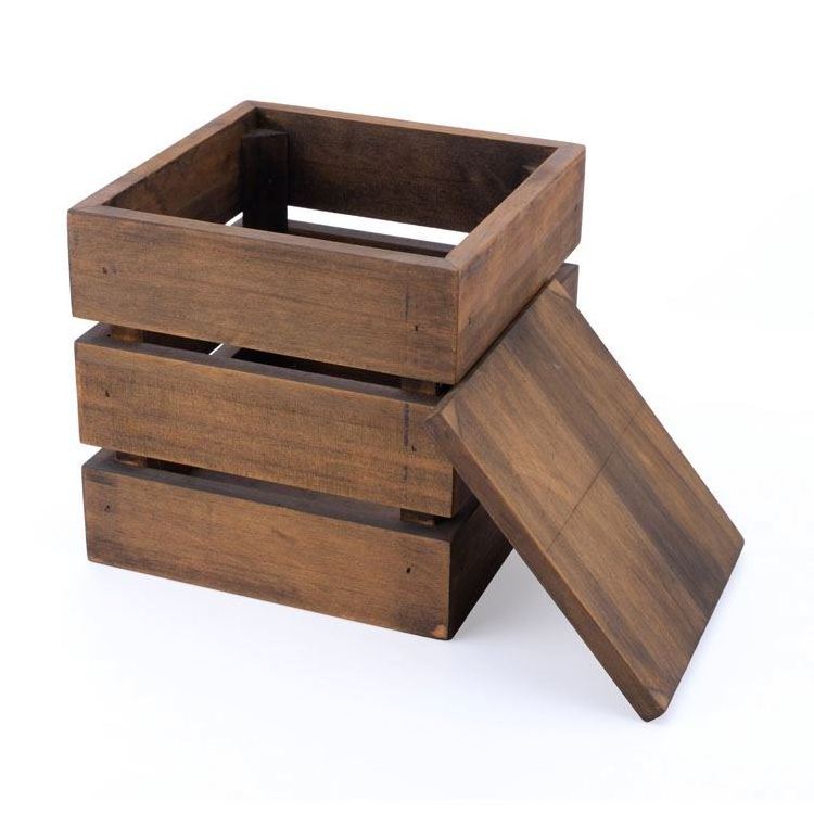 Solid wood storage box wooden crates rustic supermarket display decorative box