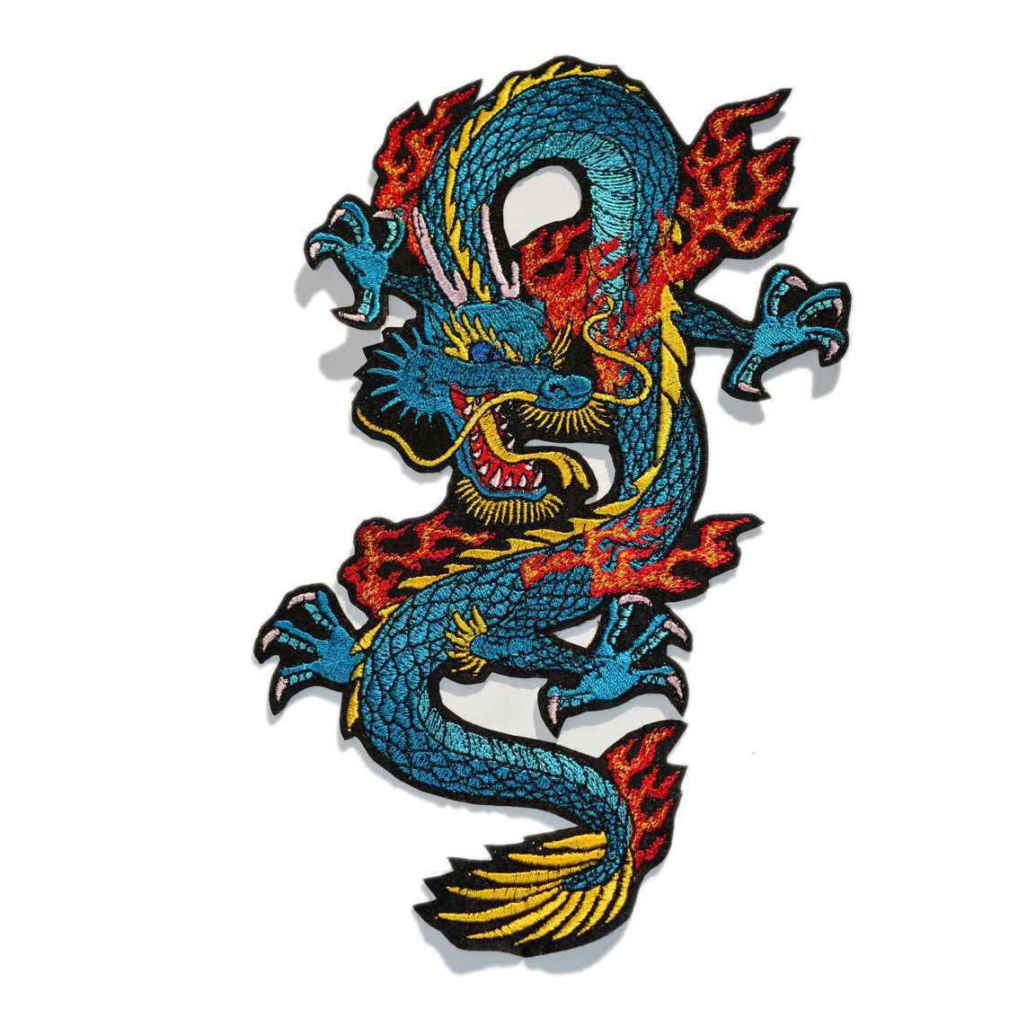 Custom Colors Chinese Dragon Cool Back Size Embroidered Iron on Patches