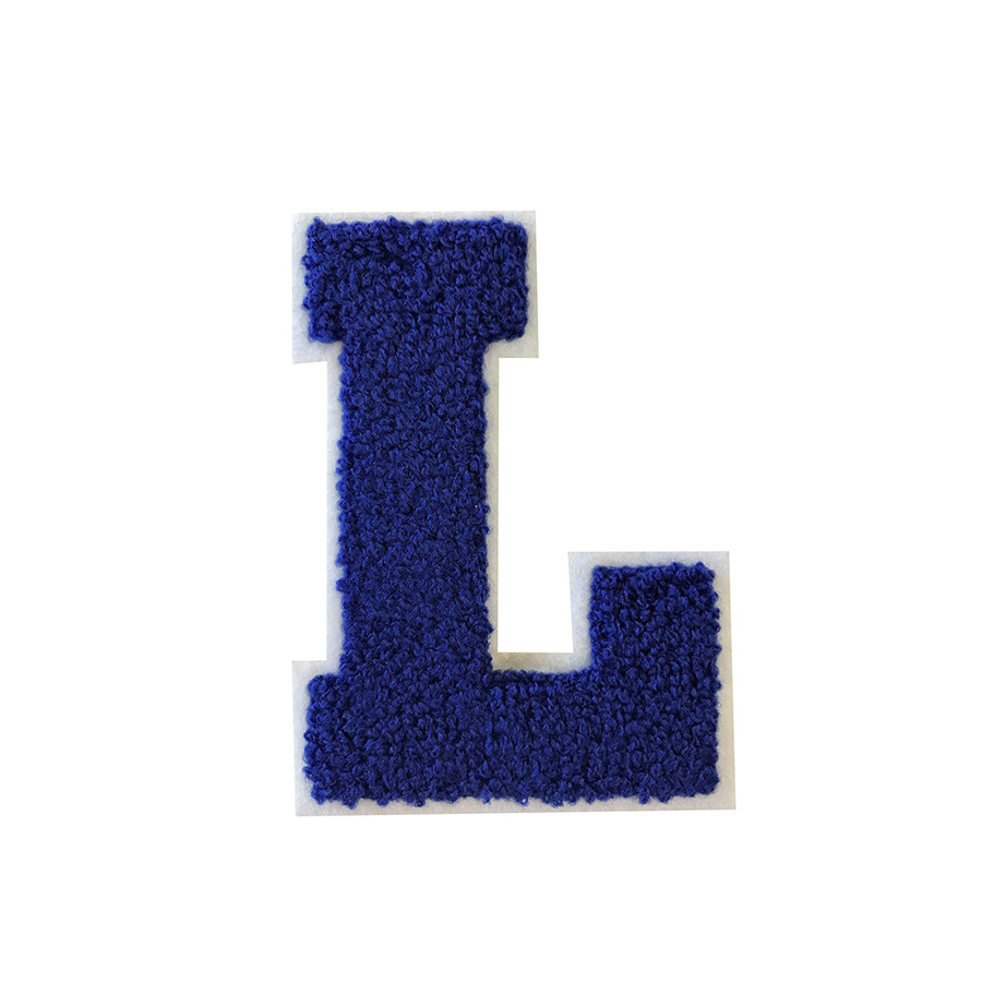 Royal Blue Letters D Embroidered Sew On Custom Embroidered Iron on Chenille Letters Patches for Clothing