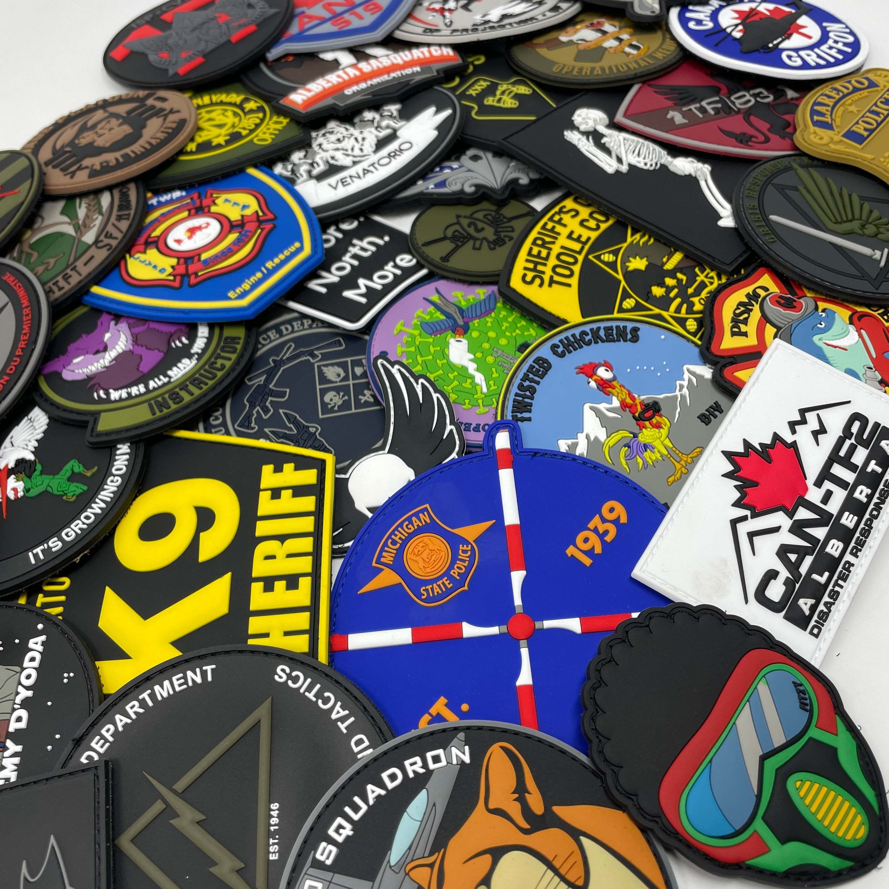 3D Soft Silicone Glow in Dark Rubber PVC Patches Custom Tactical Hook and Loop Embossed Rubber Logo Custom PVC Patches