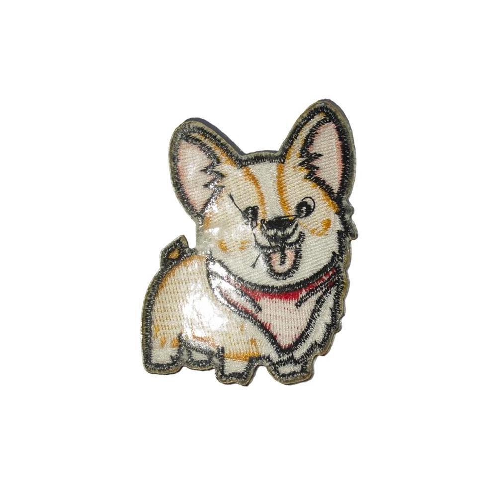 MC Patch Cute Corgi Animal Sewing Kids Clothing Appliques Custom Logo Embroidered Heat Press Iron on Embroidery Patches