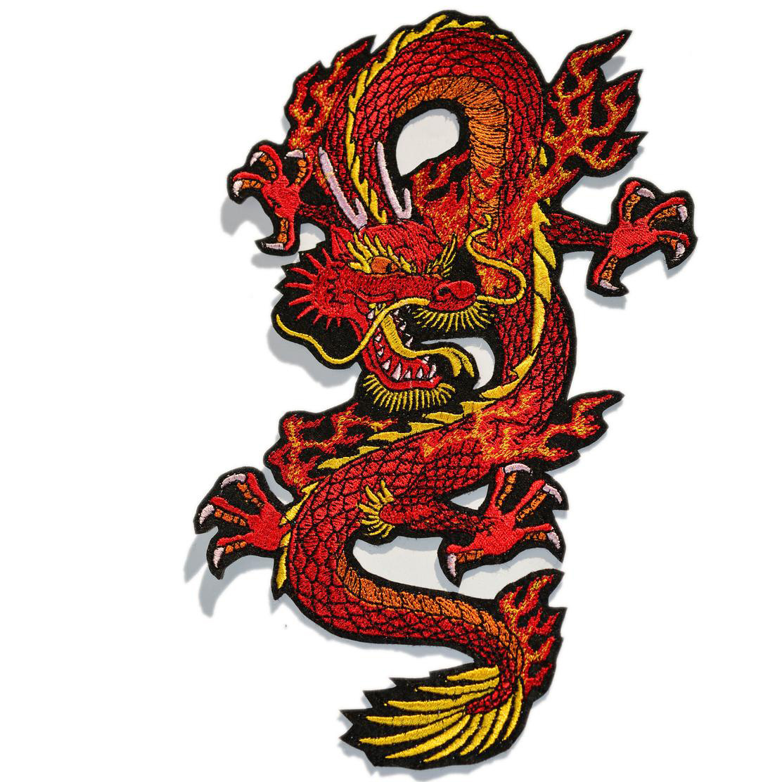 Custom Colors Chinese Dragon Cool Back Size Embroidered Iron on Patches