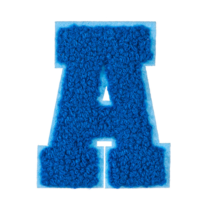 Royal Blue Letters D Embroidered Sew On Custom Embroidered Iron on Chenille Letters Patches for Clothing