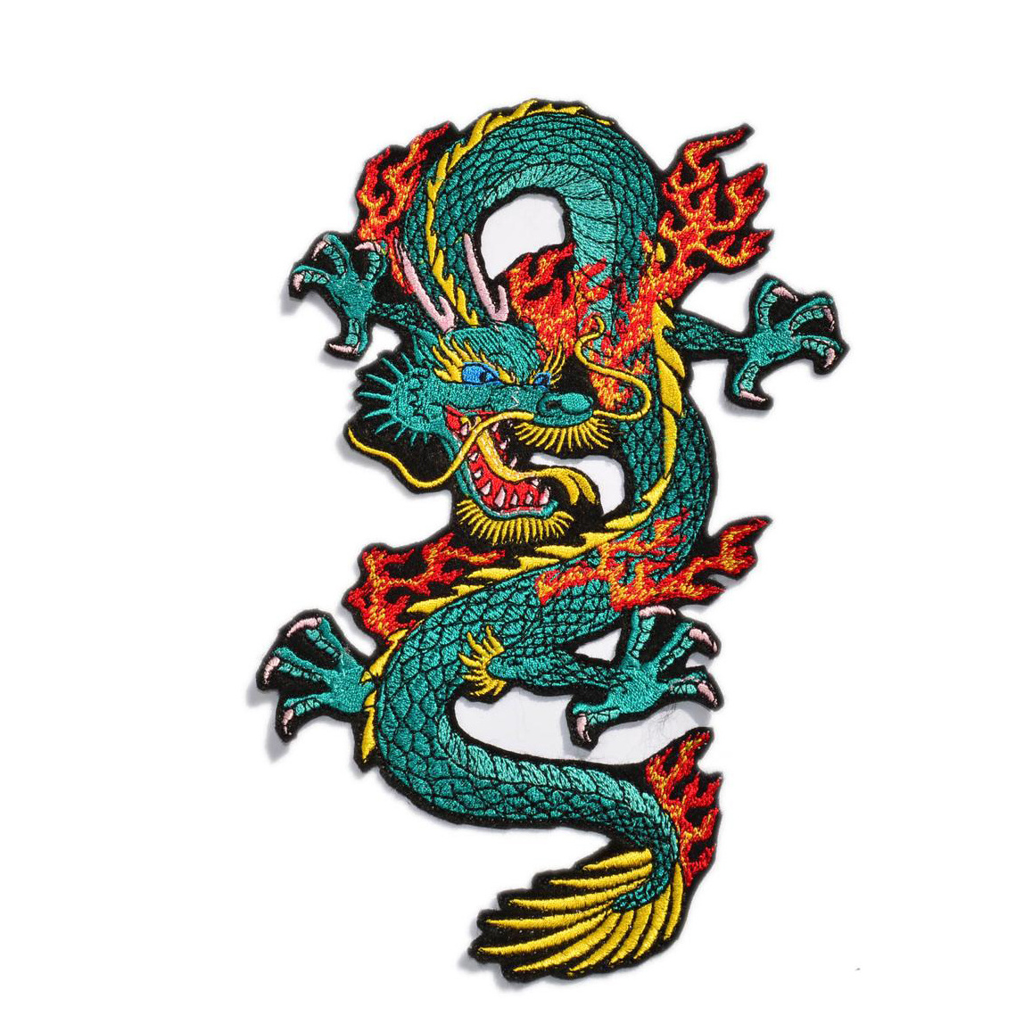 Custom Colors Chinese Dragon Cool Back Size Embroidered Iron on Patches