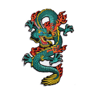 Custom Colors Chinese Dragon Cool Back Size Embroidered Iron on Patches