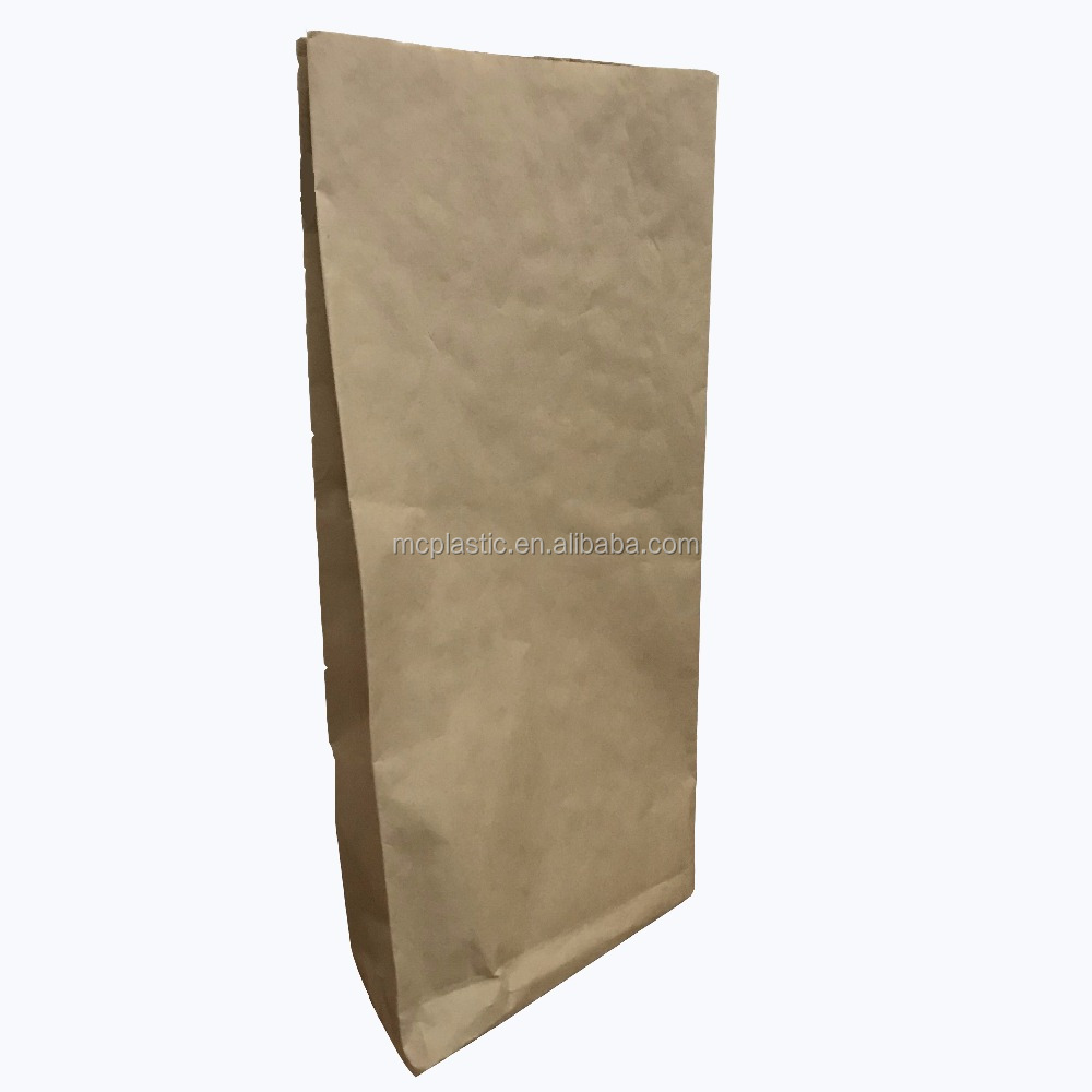 Flat bottom 3 layer Kraft paper wood charcoal bag