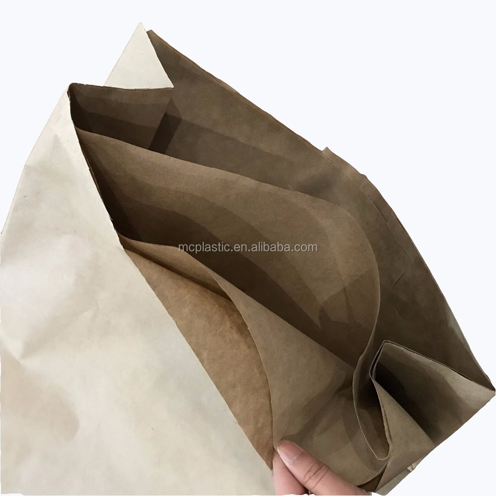 Flat bottom 3 layer Kraft paper wood charcoal bag