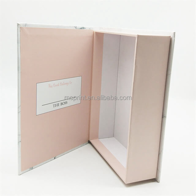 Custom card box clamshell flap boxes fake book style magnetic box for baby children clothing