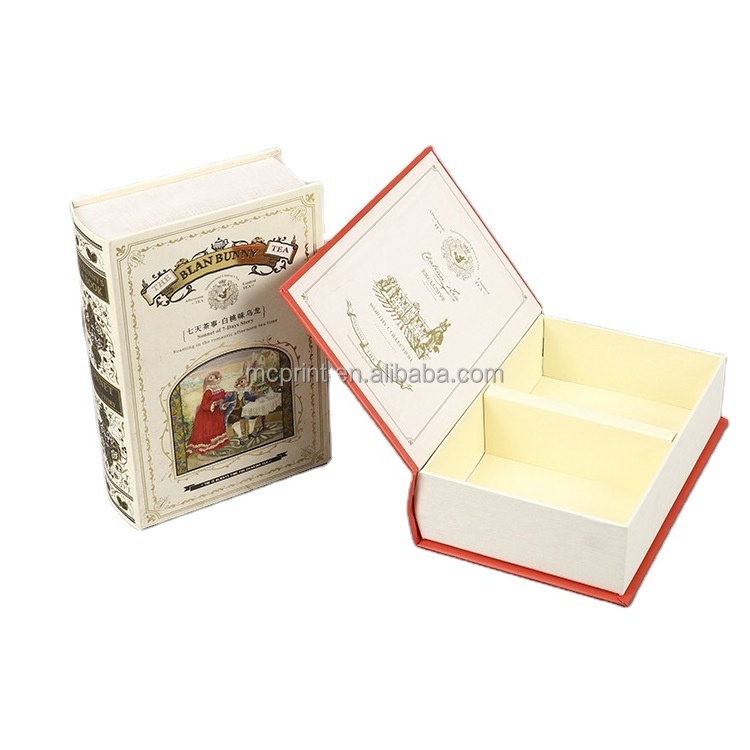 Custom card box clamshell flap boxes fake book style magnetic box for baby children clothing