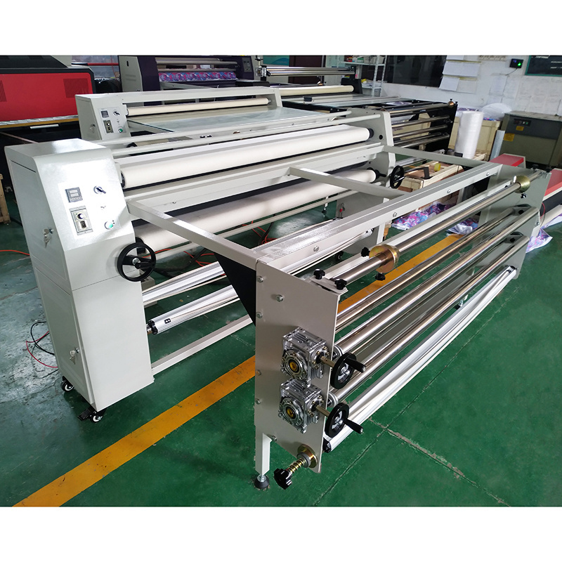 100mm diameter roller fabric sublimation machine calender rotary heat press 1.6/1.8 meter roll to roll oil machine platform