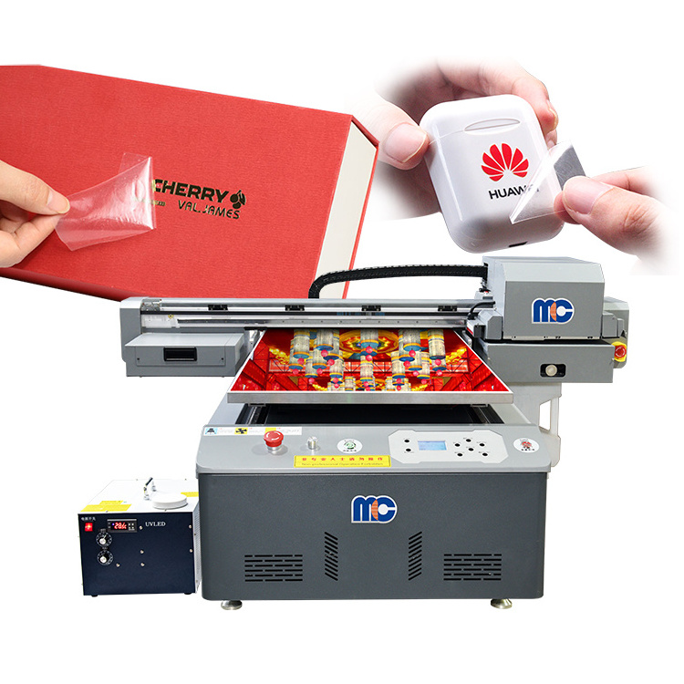 MC Good Price Mini 6090 9060 A0 Size Uv Dtf Printer Led Flatbed Uv Printer For Gift Box Glass Oval Box