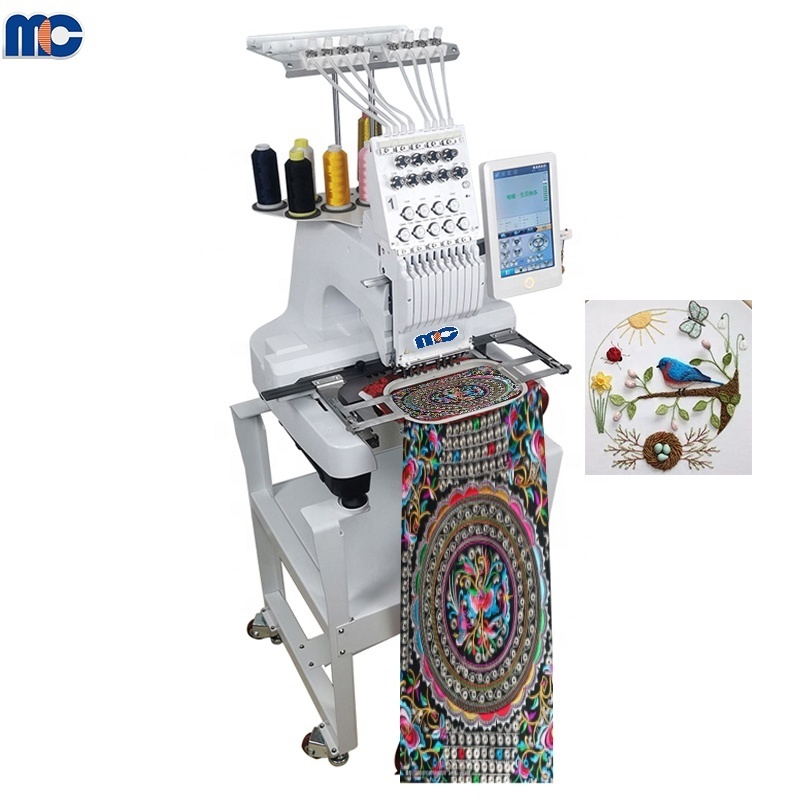 China supplier cheapest 1/2/4 heads 9/12/15 needles auto smart home clothes garment factory use embroidery machine