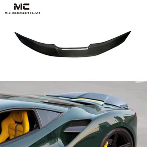 V Style Carbon Fiber Car Rear Ducktail Wing Spoiler For Ferrari 488 Rear Truck Lid Spoiler